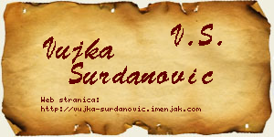 Vujka Surdanović vizit kartica